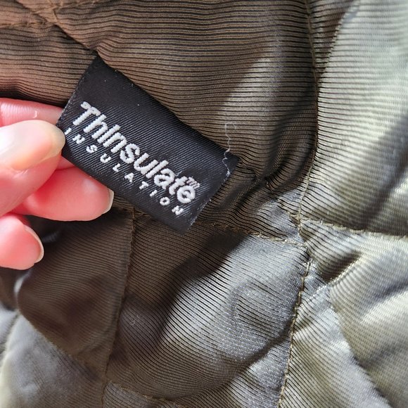 L.L.Bean Tweed Herringbone Wool Quilted-Thinsulated Sport Coat Brown Green - Picture 11 of 13